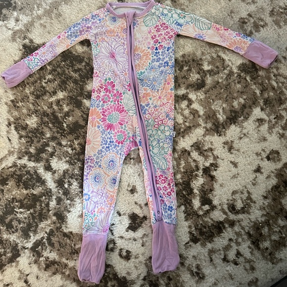 Little Sleepies Pink Multi Floral Footed One-Piece